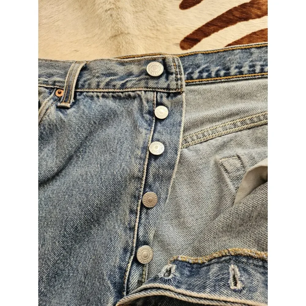 Vintage Made In USA Levi 501 Button Fly Jeans Mens 36x34 Blue Denim